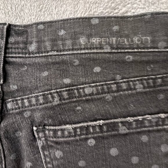 Current/Elliott Jeans Women’s 25 The Stiletto Skinny Black Polka Dot Stretch - Picture 14 of 15